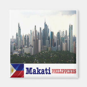 zPH008 skyline of MAKATI, Philippines Asia, Fridge Magnet