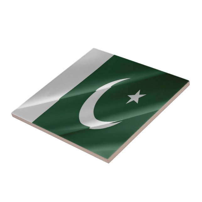 zPK002 waving Pakistani flag FLAG Pakistan,  Ceramic Tile (Side)