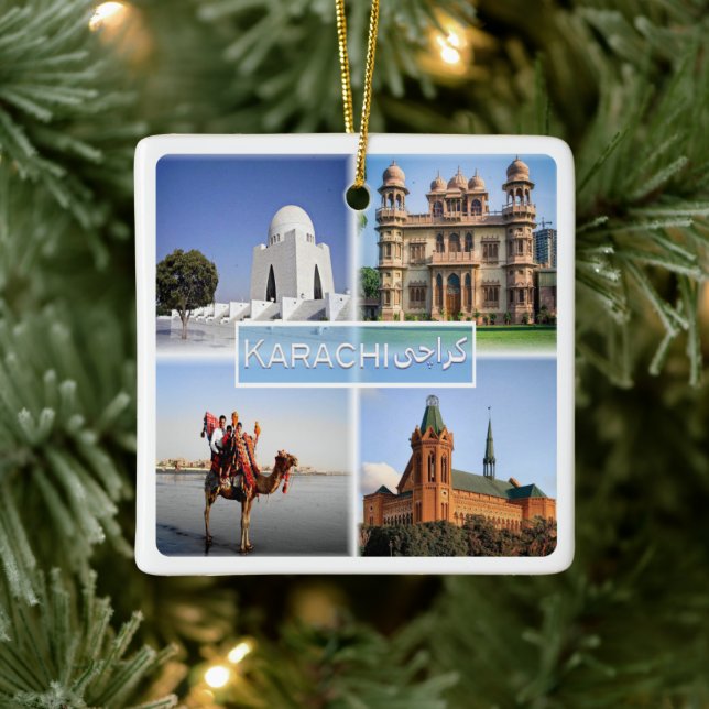 zPK004 KARACHI, MAZAR , QUAID, Pakistan, Ceramic Ornament (Tree)