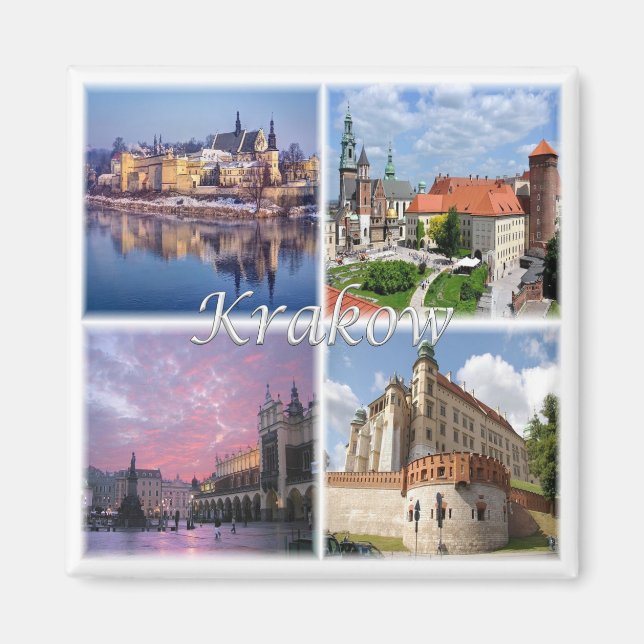 zPL009 KRAKOW, Poland, Europe, Fridge Magnet (Front)
