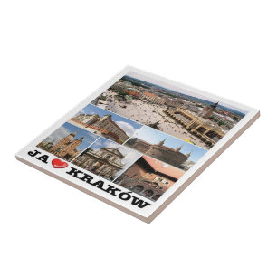 zPL020 KRAKÓW "I Love", Poland, Europe. Ceramic Tile