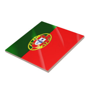 zPT002 PORTUGUESE waving FLAG PORTUGAL, Ceramic Tile