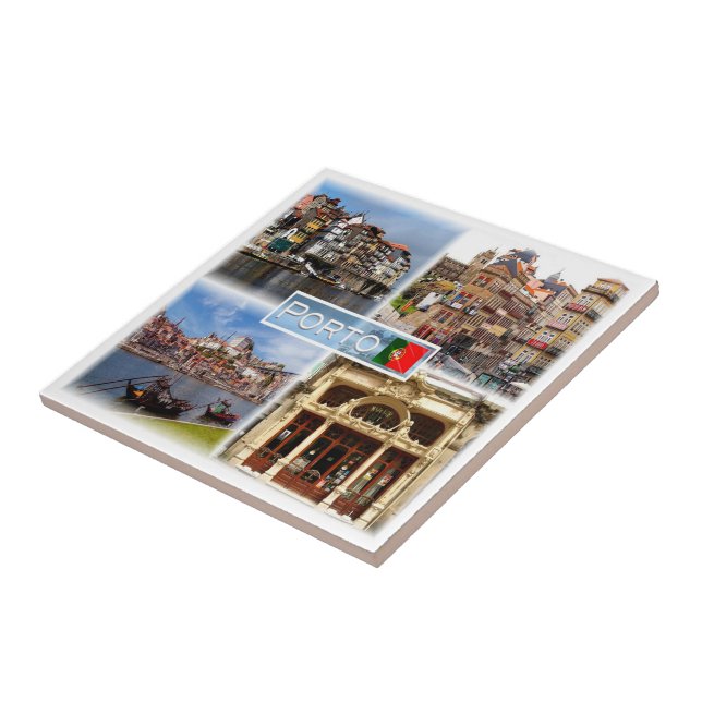 zPT005 RIBEIRA, River Douro, Portugal, Ceramic Tile (Side)