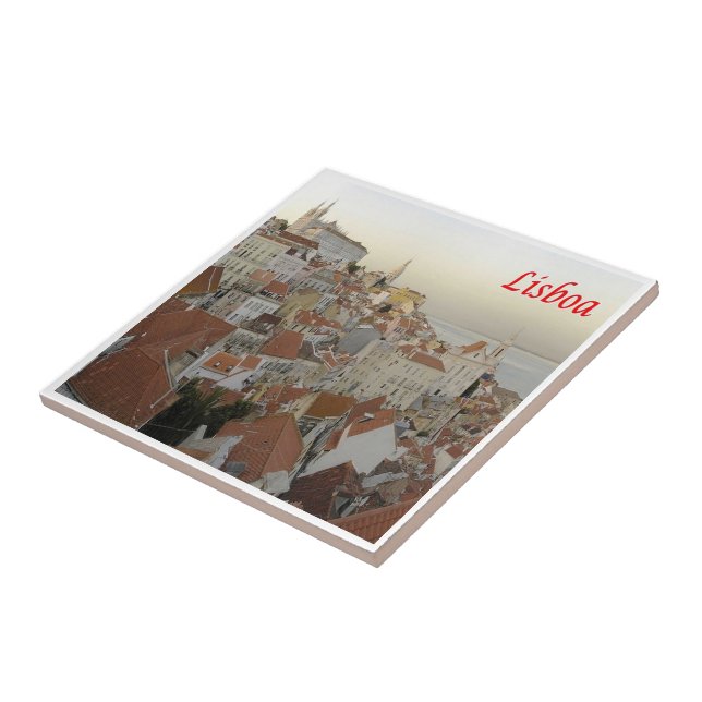 zPT017 LISBON panorama, Portugal, Europe, Ceramic Tile (Side)