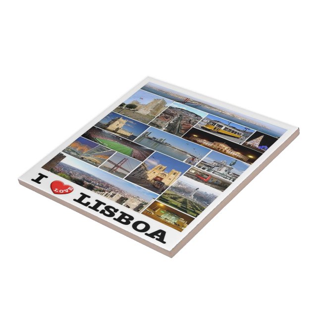 zPT018 LISBON "I Love", Portugal, Europe, Ceramic Tile (Side)