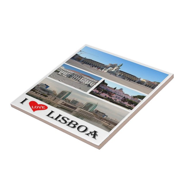 zPT019 LISBON "II Love", Portugal, Europe, Ceramic Tile (Side)