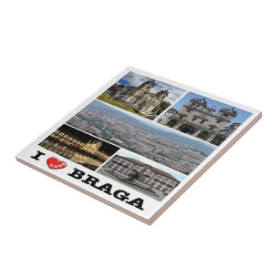 zPT023 BRAGA "I Love", Portugal, Europe, Ceramic Tile