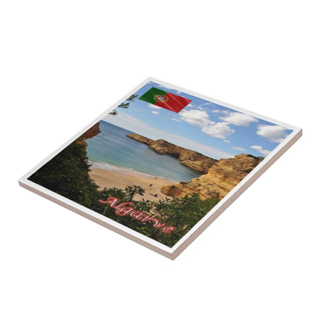 zPT027 ALGARVE Beach Marinha, Portugal, Ceramic Tile (Side)