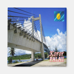 zPW007 KOROR, Friendship Bridge, Palau, Fridge Magnet