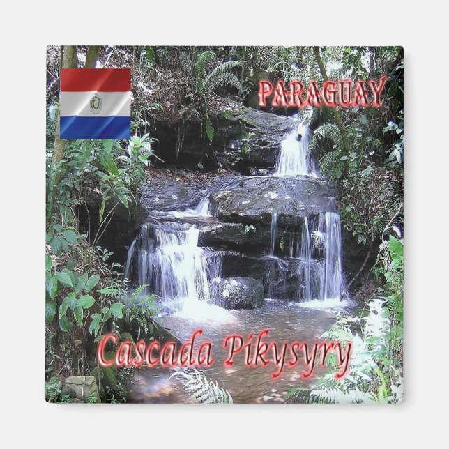 zPY007 PARAGUAY, Pikysyry Waterfall, Fridge Magnet (Front)