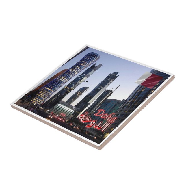 zQA007 TORNADO & PALM TOWER in Doha, Qatar, Ceramic Tile (Side)