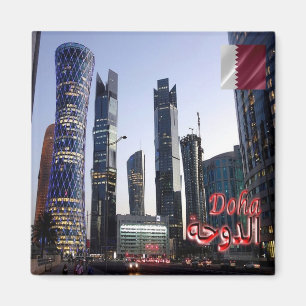 zQA007 TORNADO & PALM TOWER in Doha, Qatar, Fridge Magnet