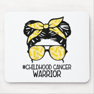 Zqxj Messy Bun Yellow Ribbon Childhood Cancer Warr Mouse Pad
