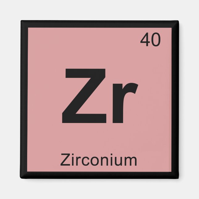 Zr - Zirconium Chemistry Periodic Table Symbol Magnet (Front)