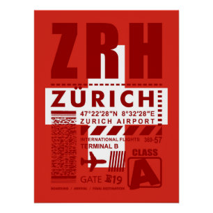 ZRH Zurich Airport Poster