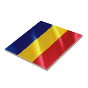 zRO002 ROMANIAN waving FLAG ROMANIA, Ceramic Tile