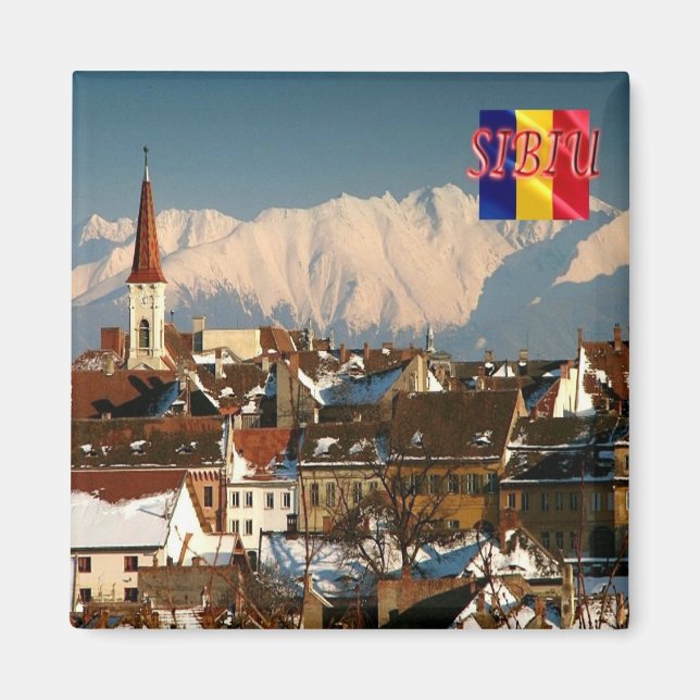 zRO006 SIBIU panorama, Romania, Europe, Fridge Magnet (Front)