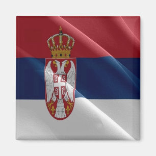 zRS002 SERBIAN waving FLAG SERBIA, Europe, Fridge Magnet