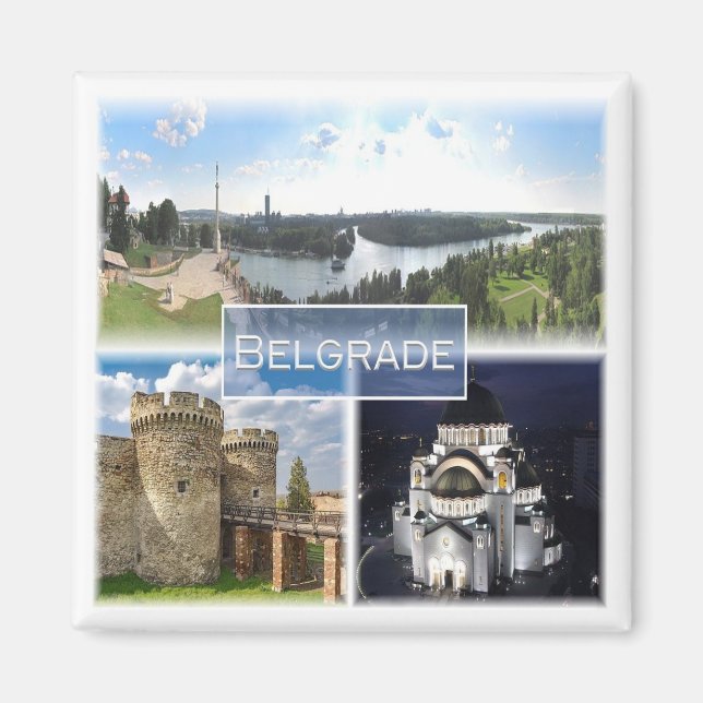 zRS004 BELGRADE, Serbia, Europe, Fridge Magnet (Front)