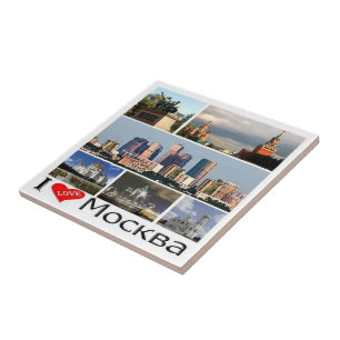 zRU021 MOSCOW "I LOVE", Russia, Europe, Ceramic Tile