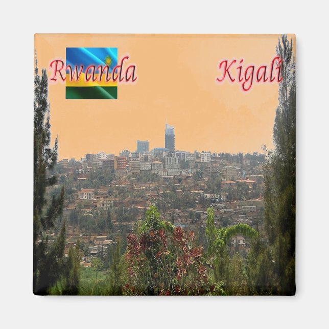 zRW004 KIGALI, Downtown, Rwanda, Africa, Fridge Magnet (Front)