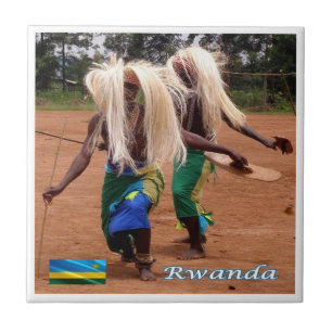 zRW010 RWANDA, Traditional Rwandan dancers, Ceramic Tile