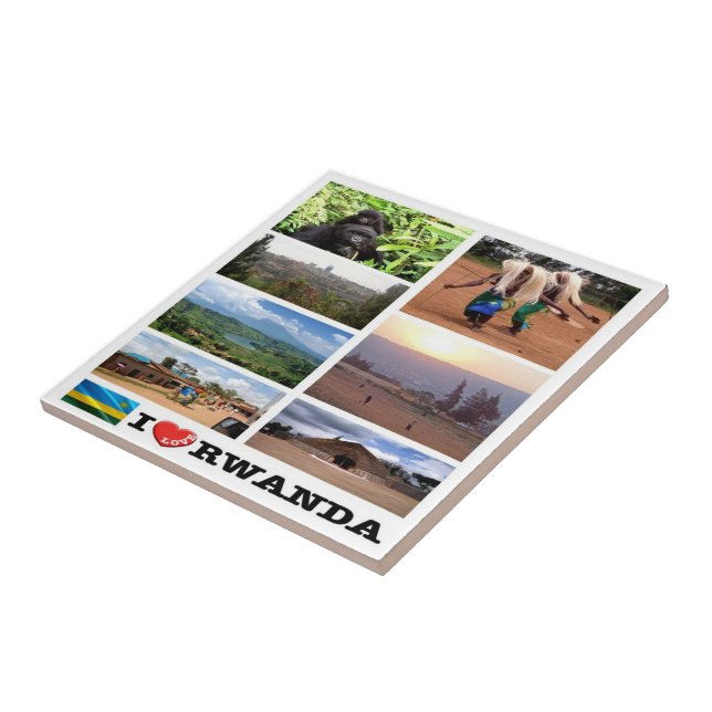 zRW011 RWANDA I Love, Mosaic, Africa, Ceramic Tile (Side)