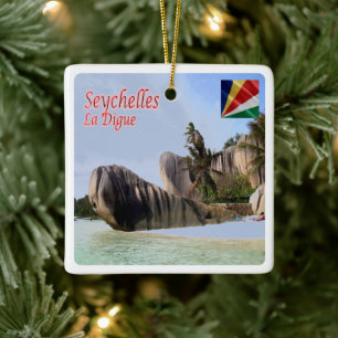 zSC003 SEYCHELLES, La Digue, Africa, Ceramic Ornament