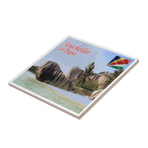 zSC003 SEYCHELLES, La Digue, Africa, Ceramic Tile