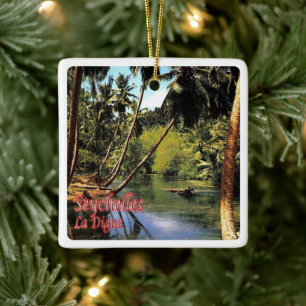 zSC005 SEYCHELLES, La Digue, Africa, Ceramic Ornament