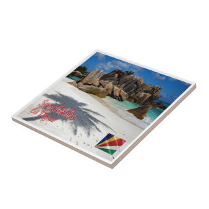 zSC006 SEYCHELLES, La Digue, Africa, Ceramic Tile