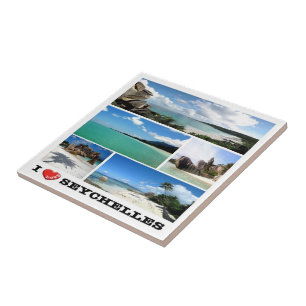 zSC013 SEYCHELLES I Love, Mosaic, Africa, Ceramic Tile