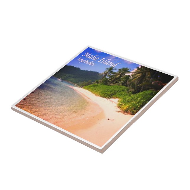 zSC014 SEYCHELLES, Panorama Beach, Africa, Ceramic Tile (Side)
