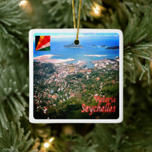 zSC016 VICTORIA, Seychelles, Africa, Ceramic Ornament