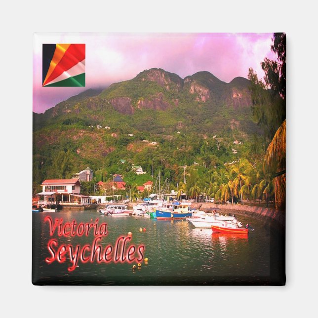 zSC017 VICTORIA, Port, Seychelles, Africa, Fridge Magnet (Front)