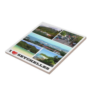 zSC023 SEYCHELLES I Love, Victoria, Mosaic, Ceramic Tile