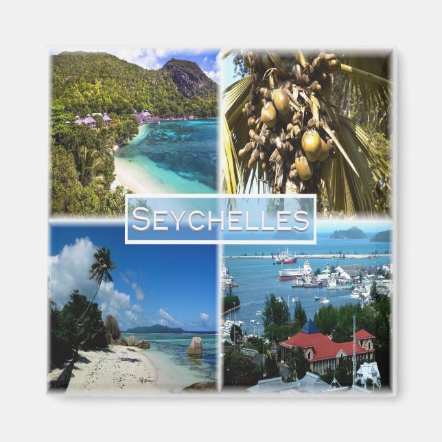 ZSC025 SEYCHELLES, Mosaic, Africa, Fridge Magnet (Front)