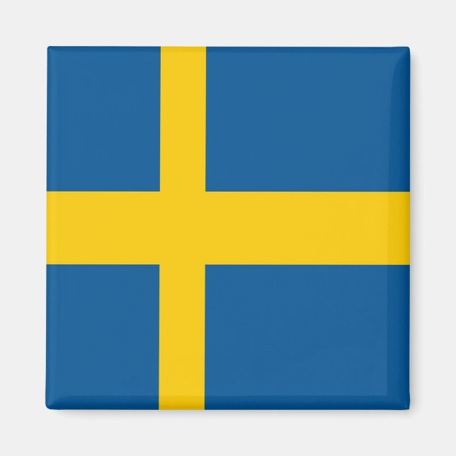 zSE001 SWEDISH FLAG SWEDEN, Fridge Magnet (Front)