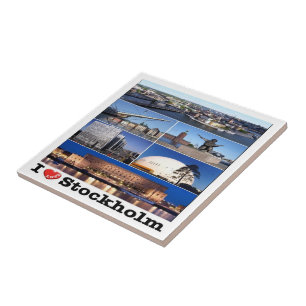 zSE021 STOCKHOLM "I LOVE". Sweden, Europe, Ceramic Tile