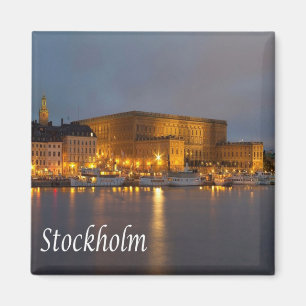 zSE023 STOCKHOLM by night, Sweden, Europe, Fridge Magnet