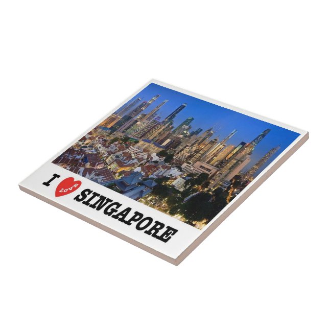 zSG010 LION CITY i love SINGAPORE, Asia, Ceramic Tile (Side)
