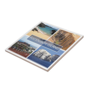 zSH002 ASCENSION ISLAND, Mosaic, Africa, Ceramic Tile