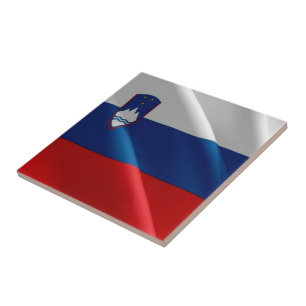 zSI002 SLOVENIAN waving FLAG SLOVENIA, Ceramic Tile