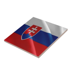 zSK002 SLOVAK waving FLAG SLOVAKIA, Ceramic Tile