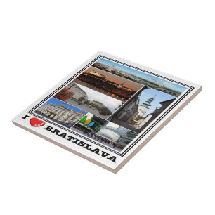 zSK012 BRATISLAVA "I LOVE", Slovakia, Ceramic Tile