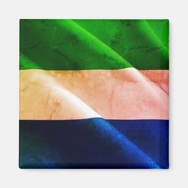 zSL002 SIERRA LEONE, Waving Flag, Africa, Fridge Magnet (Front)