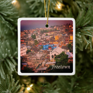 zSL005 FREETOWN, Sierra Leone, Africa, Ceramic Ornament