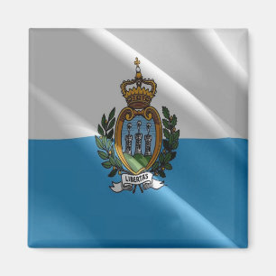 zSM002 SAN MARINO waving FLAG, Europe, Fridge Magnet