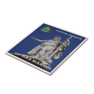 zSM004 STATUE LIBERTY, San Marino, Europe, Ceramic Tile