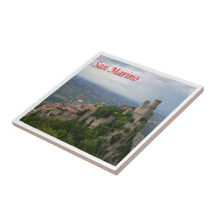 zSM007 MONTE TITANO panorama, San Marino, Ceramic Tile